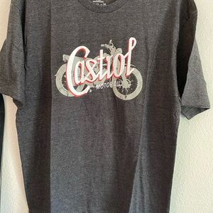 Castrol charcoal Graphic motorcycle Tee moto Harley Davidson